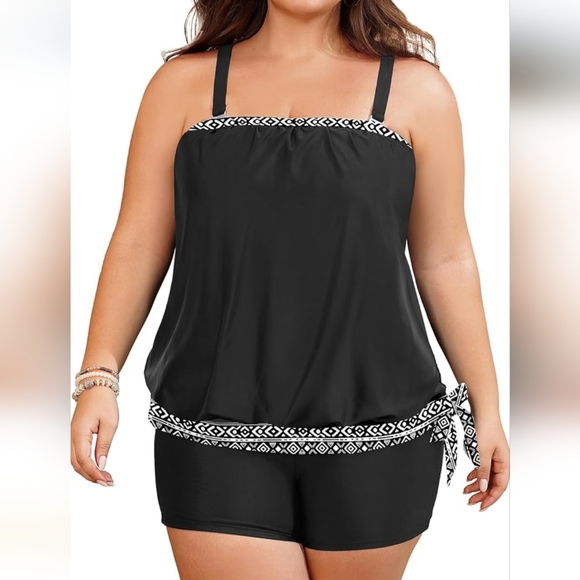 Tempt Me Other - TEMPT ME PLUS SIZE 2 Piece Tankini Swimsuit Side Tie